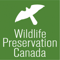 The green and white Wildlife Preservation Canada logo is shown, with the organization's name underneath a stylized silhouette of a bird in flight.